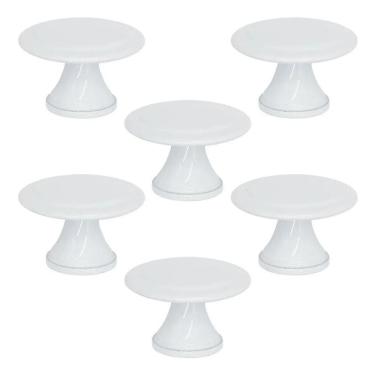 Imagem de 6 Pçs Puxador Ponto Bolinha Colonial 1 Furo Gaveta Ar Branco