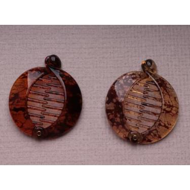 Imagem de 2 peças de pente de cabelo de banana pequeno, moderno, com trava de plástico, redondo, prendedor de cabelo, rabo de cavalo, suporte de rabo de cavalo para mulheres, cabelo longo liso encaracolado