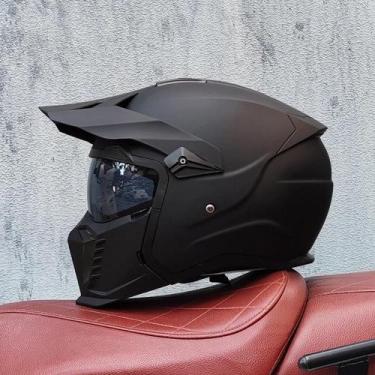 Imagem de Capacete De Motocicleta Retrô Aprovado Pelo DOT Modular Multifuncional