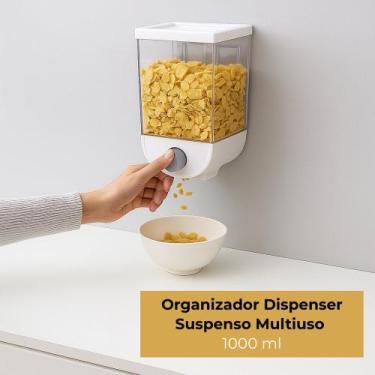Imagem de Organizador Dispenser Suspenso Multiuso 1000ml Parede Cozinha Cereais 