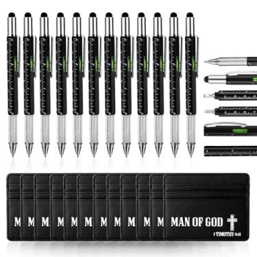 Imagem de AmazingSpark Conjunto de 24 canetas multiferramentas com porta-cartões, presentes para o dia dos pais da filha e filho, caneta multiferramenta 6 em 1 para ele, marido, homens, aniversário, Natal, Dia