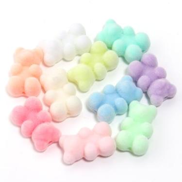 Imagem de Contas de veludo coloridas para canetas, espaçador, contas grossas para fazer joias, porta-chaves, pingentes de telefone, brincos, pulseira, artesanato, enfeite de Natal, decoração de guirlanda, 8 x