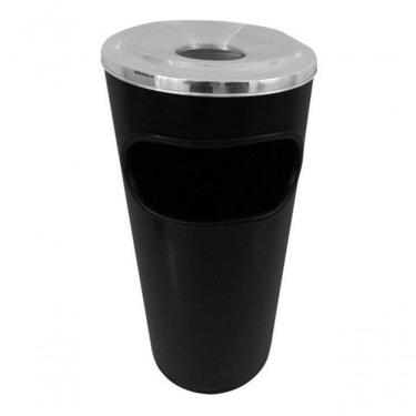 Imagem de Lixeira Cinzeiro Pintura Epóxi Aro E Bandeja Em Alumínio 22l