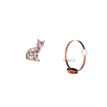 Imagem de Fenteer Elegante Suporte para Garrafa de Vinho em Forma de Escultura Felina, Organizador Artístico em Metal com Uma Estatueta de Gato para Lareira E para Exib