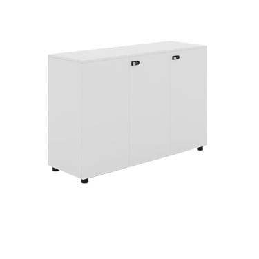 Imagem de Armário de Arquivos Armário de arquivo curto madeira com três portas armário e fechadura para dados escritório armazenamento diversos