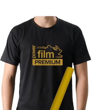 Imagem de Filme de Recorte Power Film Premium Ouro – Termotransfer Vinil HTV para Tecido e plotter de recorte – Bobina 0,50x1m