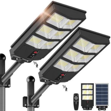 Imagem de Luzes solares OKPRO Solar Street 6500K com sensor de movimento 2Pk