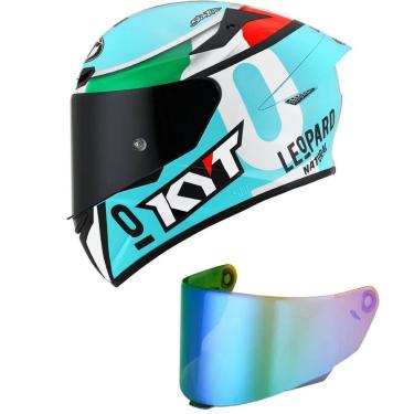 Imagem de Capacete KYT TT Course Dalla Porta Leopardo Mais Viseira Camaleão Cor:;Tamanho:62;Gênero:Masculino-Masculino