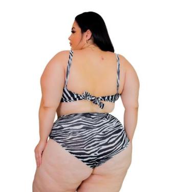 Imagem de Biquini Plus Size 2 em 1 Top Plus Calcinha Cintura Alta Nova Coleção -