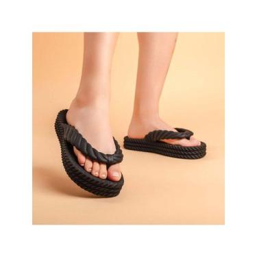Imagem de Sandália trança 3 tiras Nuvem Casual confortável - sem, Preto, 36