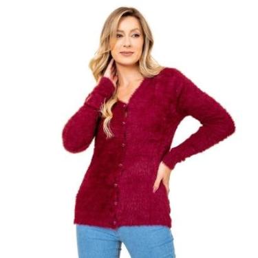 Imagem de Casaco Pelinho Alongado Botões Premium Tendência-Feminino