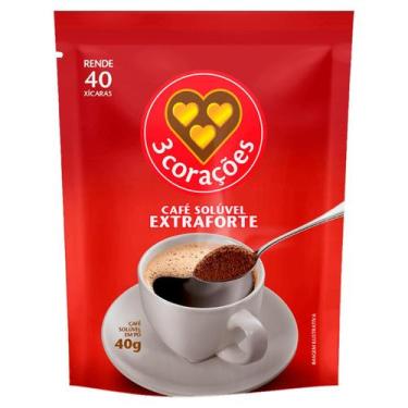 Imagem de Café solúvel 3 coracoes em pó extraforte refil 40g - 3 Corações