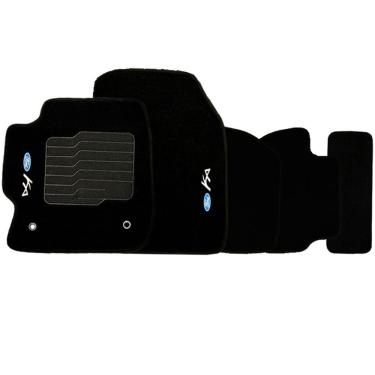 Imagem de Jogo de Tapete Automotivo Carpete Ford Ka 2015 à 2019 Soft Logo Bordado 5 Peças