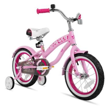 Imagem de Bicicleta JOYSTAR 14" para meninas com rodas de treinamento rosa