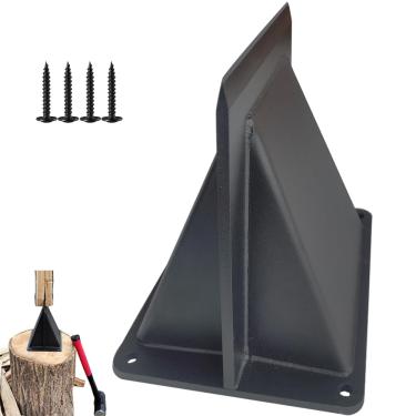 Imagem de Qinmorelixy Divisor Kindling com proteção de segurança - Cunha de aço resistente para lenha, funciona com martelo, inclui parafusos de montagem para lareira, fogueira e uso externo