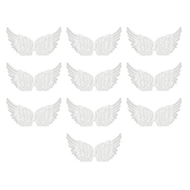 Imagem de 10 adesivos de pano de asa de anjo, acessórios de remendo de roupas, decorações de decalques, acessórios de roupas, adesivos de roupas decorativas, decorações de árvore de Natal, pendurar, decorações