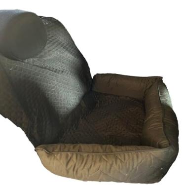 Imagem de Protetor de Banco Traseiro Toddy, Impermeável, Microfibra Matelada, Design Urso Marrom, com Zíper e Elástico, para Automóvel (Preto, Gigante)