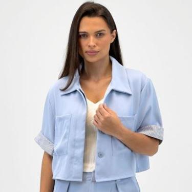 Imagem de Camisa Pacific Blue Cropped Manga Curta Feminina-Feminino