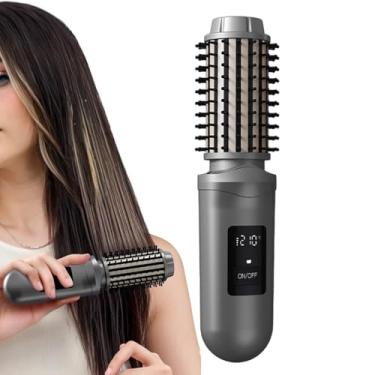 Imagem de Escova Térmica para Cachos | Recarregável 2600mAh Ferramenta De Estilo Sem Fio | Escova Alisadora de Cabelo | para Apartamento Salão de Beleza Barbearia Cabeleireiro Dormitório Viagem Férias