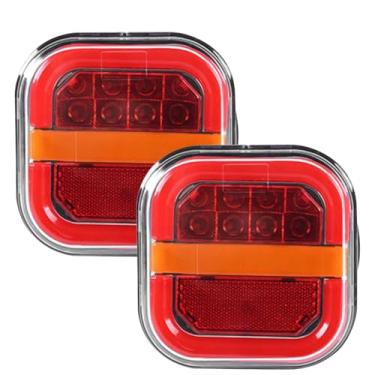 Imagem de Luzes traseiras de reboque, luzes traseiras LED para caminhões - Luzes LED traseiras de caminhão | Luzes traseiras de led para placa de licença, luz traseira de trailer quadrada para ônibus de caminhã