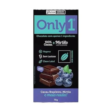 Imagem de Chocolate 100% Cacau com Mirtilo Sem Lactose Vegano (Only1) Only4 70G