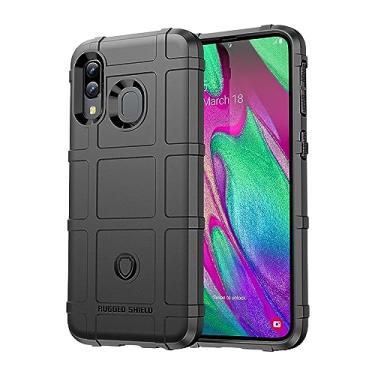 Imagem de IDEWEI Capa para Samsung Galaxy A40, fibra de carbono refinada, anti-queda, anti-impressões digitais, proteção integral. A capa do telemóvel é compatível com Samsung Galaxy A40