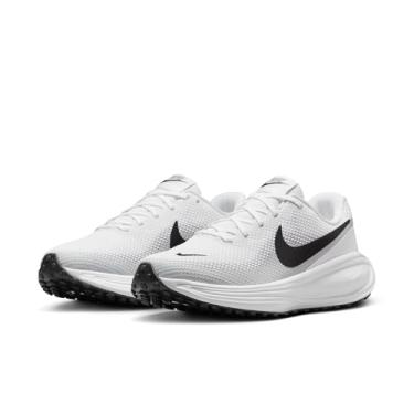 Imagem de Nike Tênis de corrida feminino Revolution 8 Road, Branco/Preto/Platina pura, 11 X-Wide