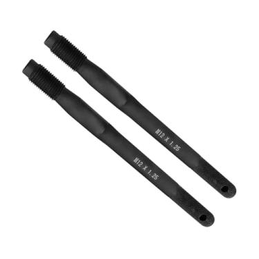 Imagem de Sandfren 2 peças de pino de alinhamento de roda de carro, M12 x 1,25 ferramenta de balanceamento e guia de parafuso de roda de aço, ferramenta mecânica de pino de alinhamento de pino de aro de gancho