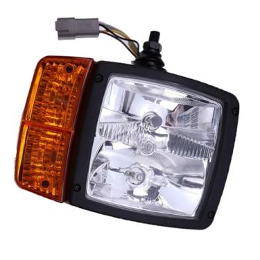 Imagem de Farol esquerdo LH farol 11170059 compatível com carregadeiras de rodas Volvo L110E, L180F HL, L220F, compactadores compactos L50F, L45F, L50G, compactadores de solo SD115B, SD135B