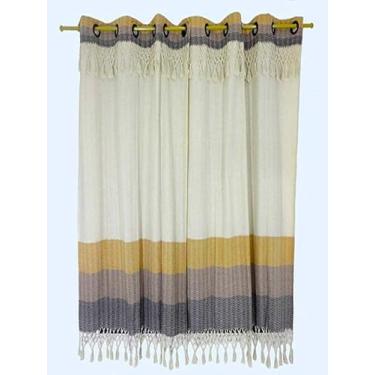 Imagem de Cortina Porta Em Algodão 100% 2 Folhas 2,60x2,50 COR CARAMELO