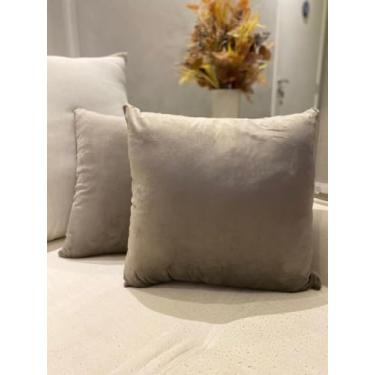 Imagem de Kit 2 Capas de Almofada suede veludo Lisa 45x45 cm luxo decoração (CINZA-CHUMBO)