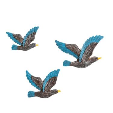 Imagem de Ｂｅｓｇａ Conjunto de 3 enfeites de parede com gaivotas, pássaros voando, figuras para pendurar, pássaros e pombas, decoração de parede para praia, Style C