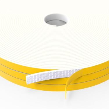 Imagem de Faixa de vedação de porta de decapagem climática, fita de espuma autoadesiva, tira de vedação contra clima, para vedação de lacuna, 1,2 cm x 1,2 cm x 1,2 m x 1,2 m, branca