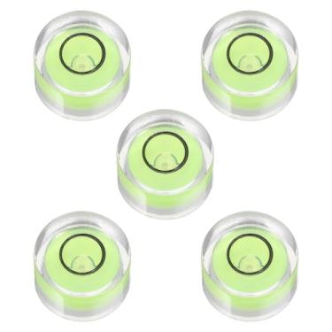Imagem de PATIKIL 5 peças de nível de bolha redonda 12 x 7 mm mini circular Bullseye Spirit Levels ferramentas de layout para nivelar câmera tripé telescópio oficina toca-discos quadro de fotos, verde
