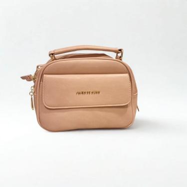 Imagem de Bolsa feminina de ombro transversal de couro pavão de ouro