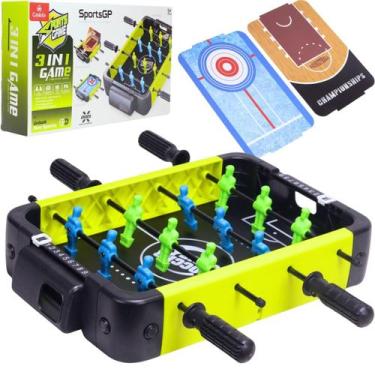 Imagem de Mini Mesa de Esportes Portátil Pebolim 3 em 1 Médio Infantil - Castela