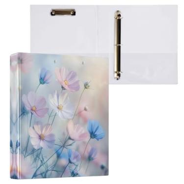 Imagem de STAYTOP Lindo organizador de fichário redondo de flores da primavera, fichário de 3 anéis com prancheta (carta A4), fichário fofo para material de escritório escolar