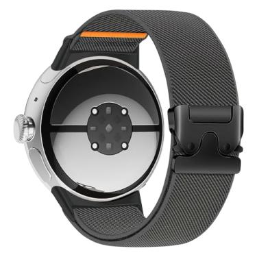 Imagem de Zspoly Nylon Pixel Watch 4 Pulseira 4 Pulseira 45 mm para Google Pixel 1 / 2 / 3 41 mm Watch Pulseiras para Homens Fecho de Paraquedas Tecido Trançado Elástico Feminino, 45mm, Nylon, No Gemstone