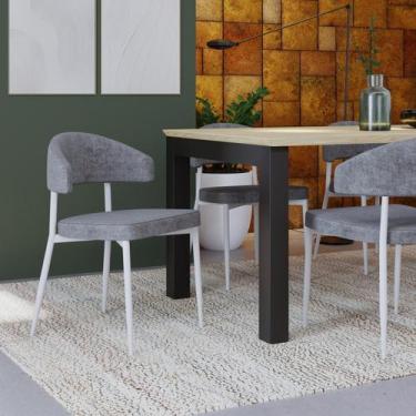 Imagem de Conjunto 4 Cadeiras de Jantar Bless Lautrec Est.Branca - Metalig