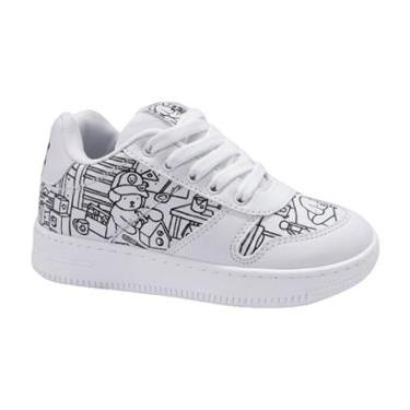 Imagem de Tênis Infantil Para Colorir Unissex Bobbie Goods Mini Pé Branco / Preto 35-Unissex