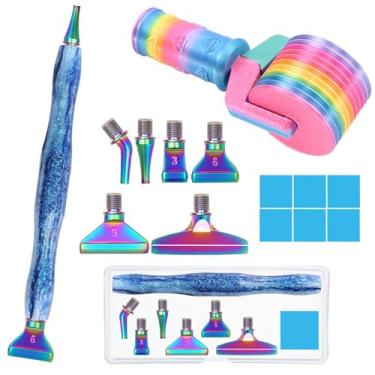 Imagem de Kit de caneta de ponto de contas de arte de pintura de diamante com parafusos, pontas de metal de aço, colocadores e acessórios de ferramentas de rolo de arte de diamante para adultos faça você mesmo