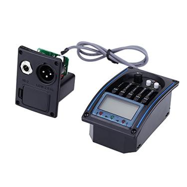 Imagem de de Equalizador 5 Bandas EQLC-5 Pré-Amplificador para Violão Acústico com Captador Piezo Tela LCD Afinador Controle e Volume Modos Afinação Automática Manual Indicador LED Metrônomo Fácil Leitura Ampli