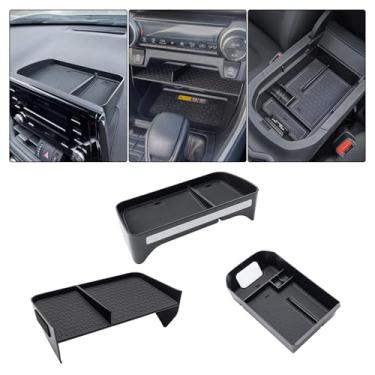 Imagem de JDMCAR Conjunto de bandeja organizadora de console central atualizado com 3 peças, compatível com RAV4 2019-2023 e 2021-2023 RAV4 Prime Insert Três caixas de armazenamento, bandeja de console central de painel (apenas serve para tela multimídia de 20 polegadas)