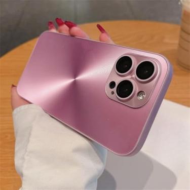 Imagem de Capa de luxo fosca com padrão gradiente Aurora para iPhone 16, 15, 14, 13, 12, 11 Pro Max 16 Plus, capa rígida com proteção macia e à prova de choque, ouro rosa, para iPhone 16Pro Max