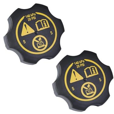 Imagem de Pacote com 2 tampas de reservatório de refrigeração. Substitua 13502353 tampa de refrigeração para Chevy 2000-2022, para GMC, para Buick, para Cadillac - Serve para Silverado Sierra Equinox Escalade