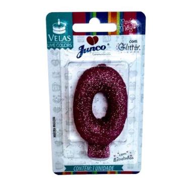 Imagem de Vela Aniversario Live Colors Com Gliter Pink N0 Junco