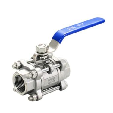 Imagem de Válvula esférica de rosca de aço inoxidável de 1/2 polegada Válvula de esfera de três peças 1 peça (SS201)