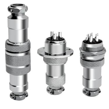 Imagem de 5 peças conector macho-fêmea GX12 GX16 GX20 acoplador de soquete de metal 2/3/4/5/6/7/8/9 pino de núcleo tipo móvel de extremidade fixa (GX12 porca macho, 5PCS_6P)