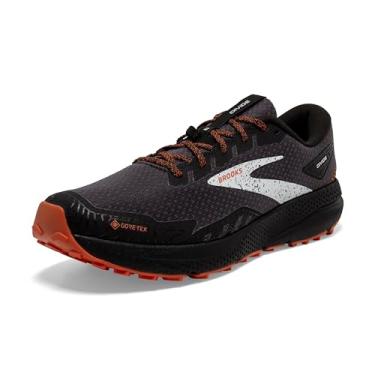 Imagem de Brooks Tênis de corrida masculino Divide 4 GTX impermeável para trilha, Preto/Firecracker/azul, 41