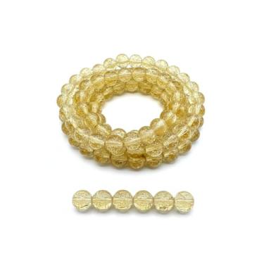 Imagem de DandS ltd Contas de vidro Crackle Lampwork para fabricação de joias, pulseiras douradas, vibrantes, colares, brincos, suprimentos de miçangas e kits de artesanato para joias artesanais, 80 peças de 10